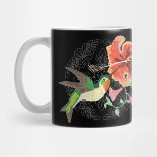 Hummingbird Collecting Juice from Hibiscus Trumpet Blossoms Mug